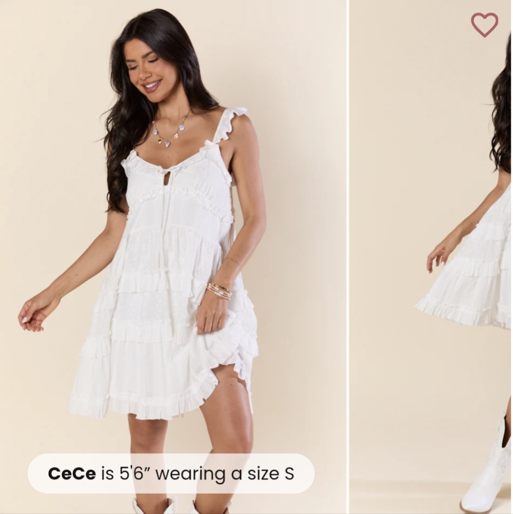 🎄 CLOSET CLEAR OUT SALE 🎄 White Ruffled Babydoll Sundress